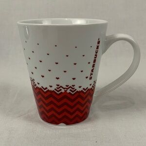 Starbucks Valentines Chevron Red and White Heart Mug